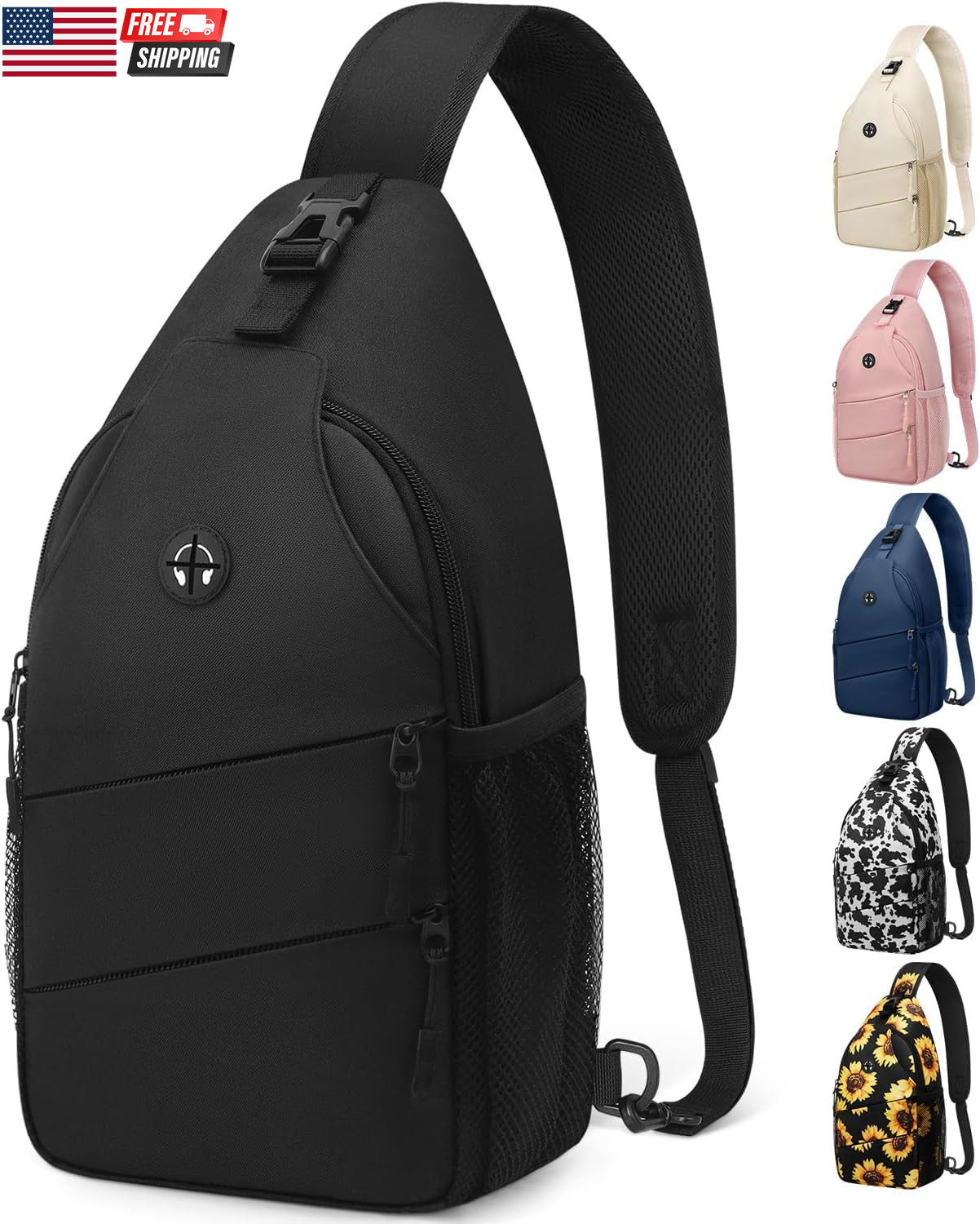 Crossbody Bags for Women Men Trendy Sling Bag Backpack Casual Chest Bag with Con