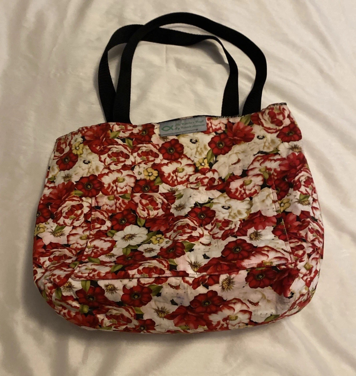 Handmade Amazing Grace Tote Bag Reversable 13 x 10 x 11 Inches