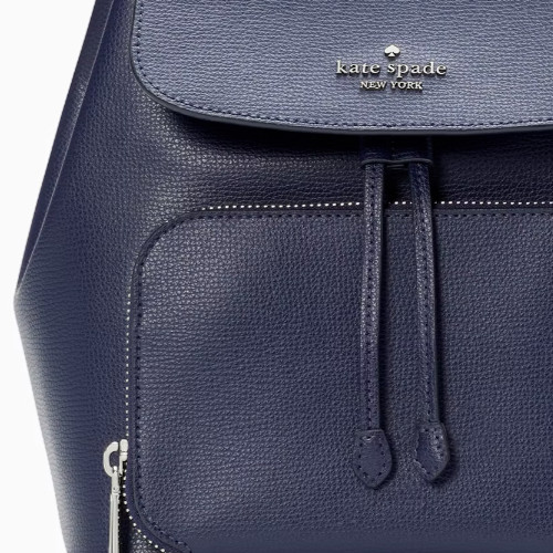 Kate Spade Kristi Medium Flap Backpack Navy Blue Leather Bag KA695 NWT $379 MSRP