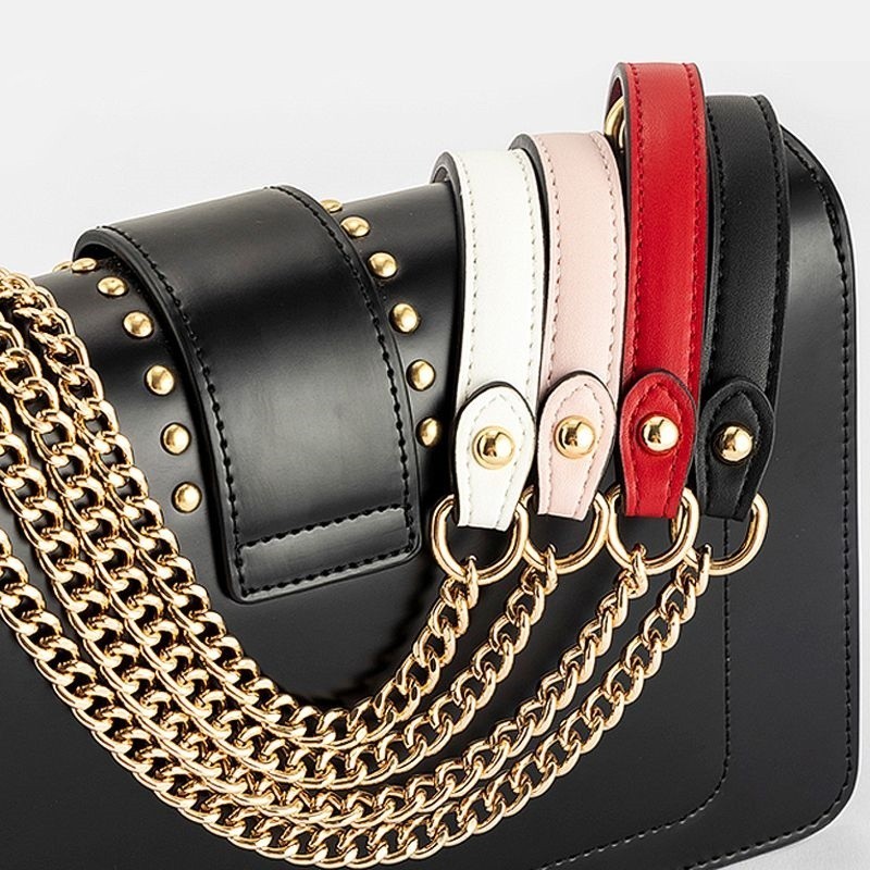 Replacement Retro PU Leather Purse Chain For Handle Shoulder Bag Light Golden