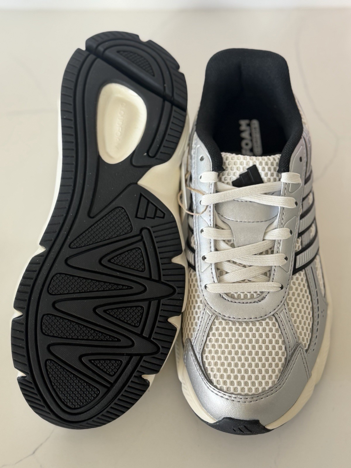 adidas Technochaos 2000 HQ7289 Silver/White/Black Lace-Up Low Top Mesh