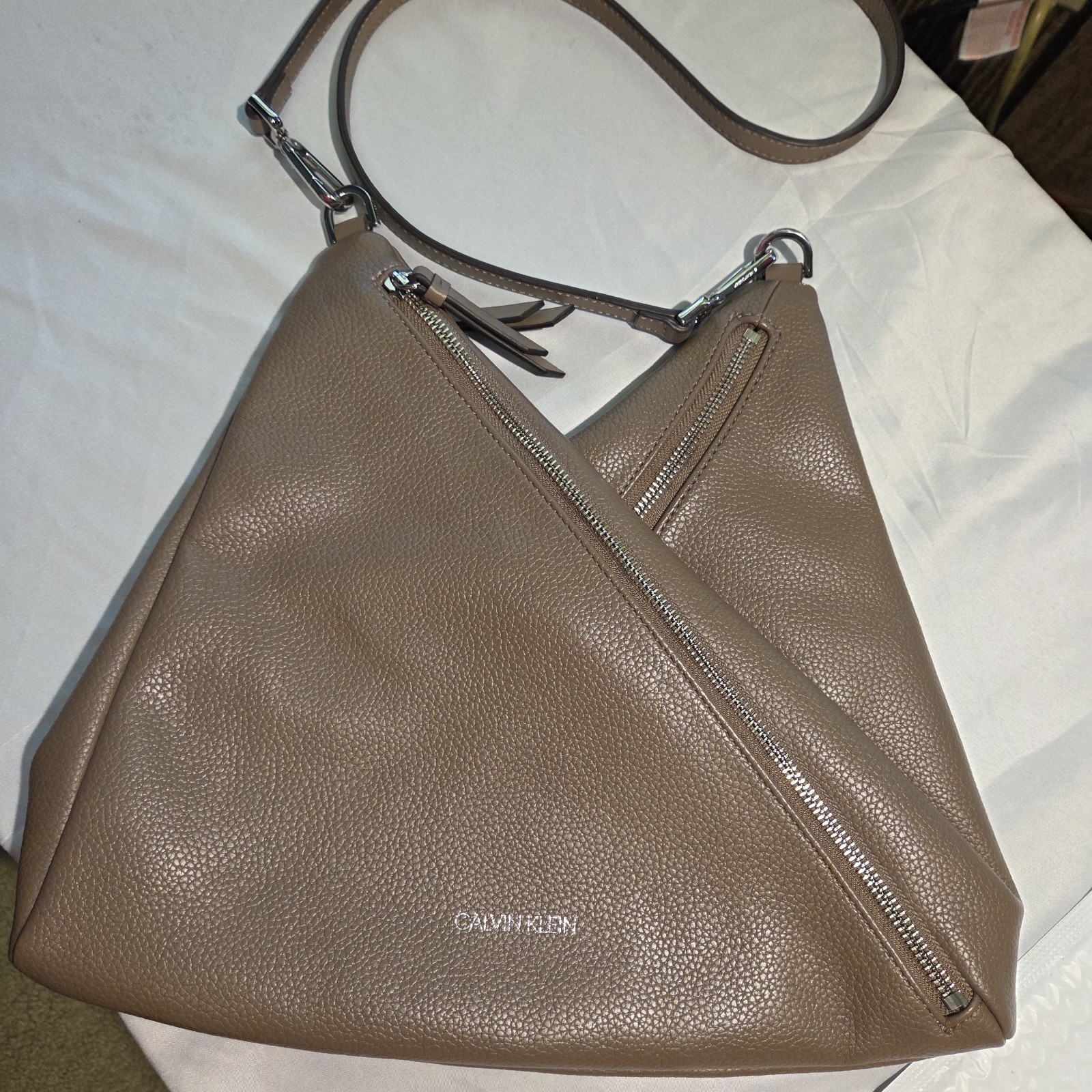 Calvin Klein Geo Rocky Road Hobo Bag, Taupe