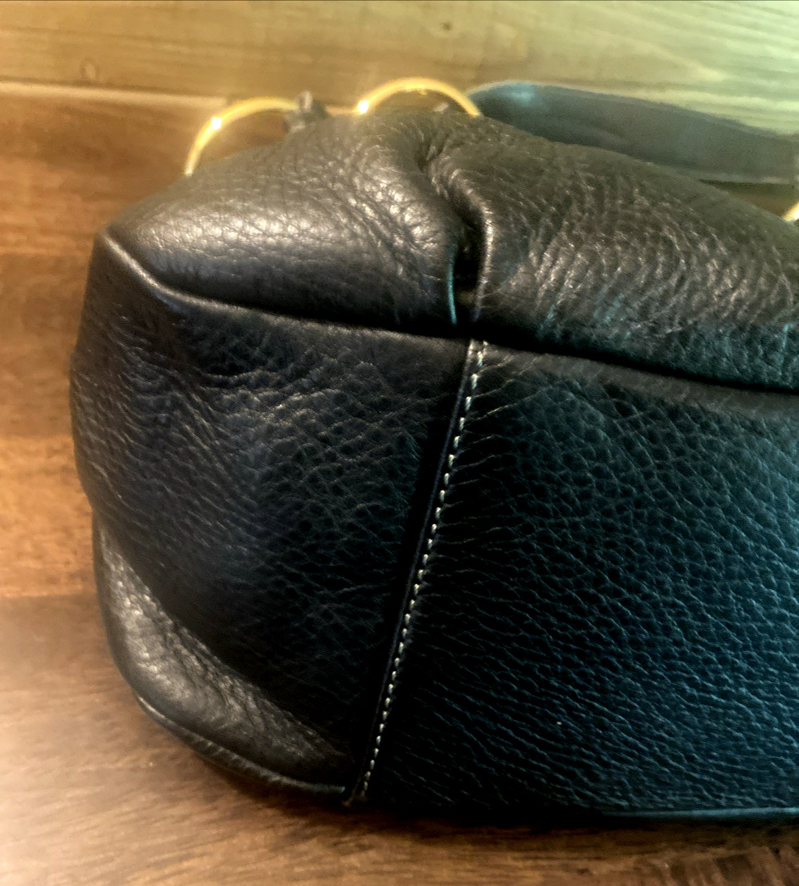 Vintage Maxx New York Y2K Purse Handbag Leather Shoulder Bag Gold Rings