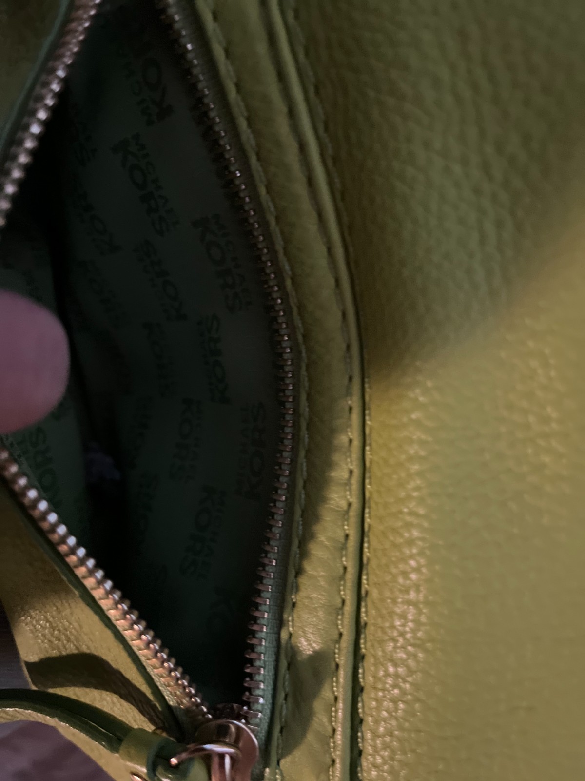 Michael Kors Green Leather Crossbody Shoulder Bag Purse Adjustable Strap