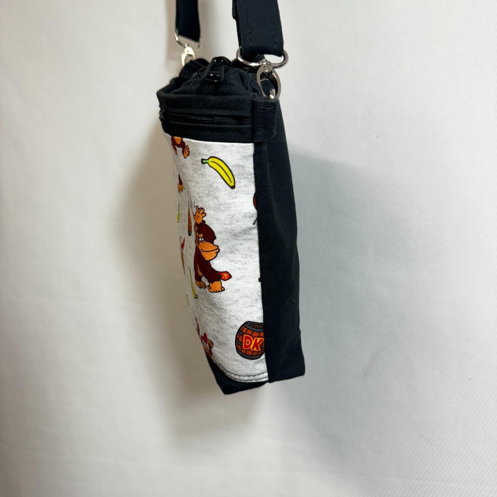 Custom Crossbody Purse “donkey kong” Handmade Fabric Canavs Adjustable Strap