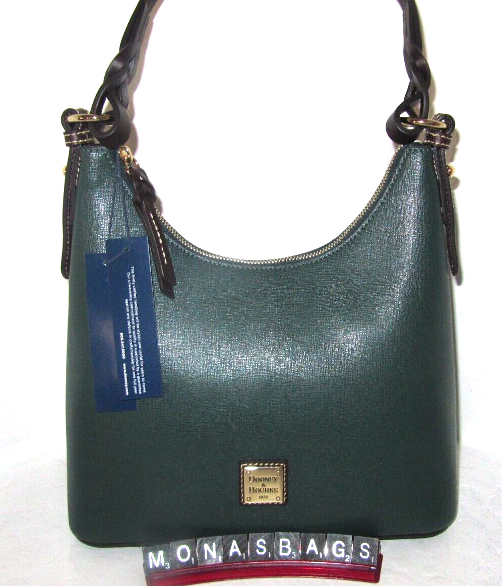 Dooney & Bourke Bryce Hobo Shoulder Bag Ivy Green Wexford Leather NWT $288
