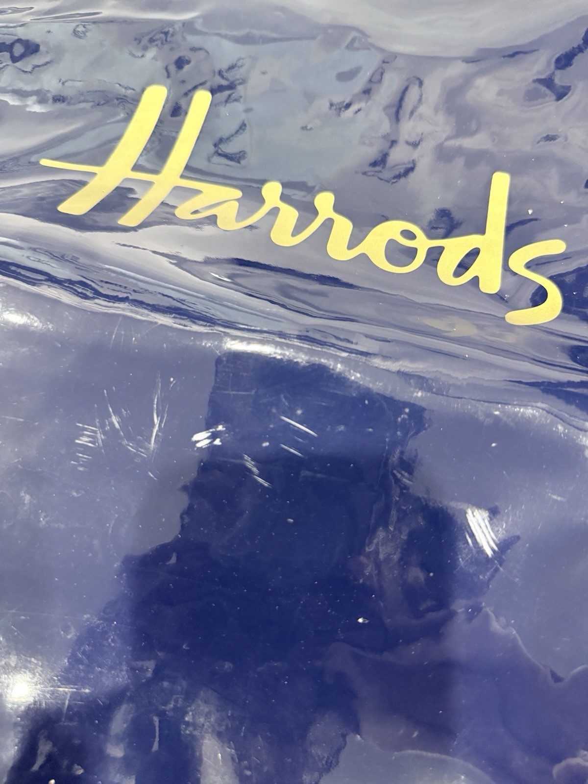 HARRODS Knightsbridge Super Logo Shopper Bag Navy Blue