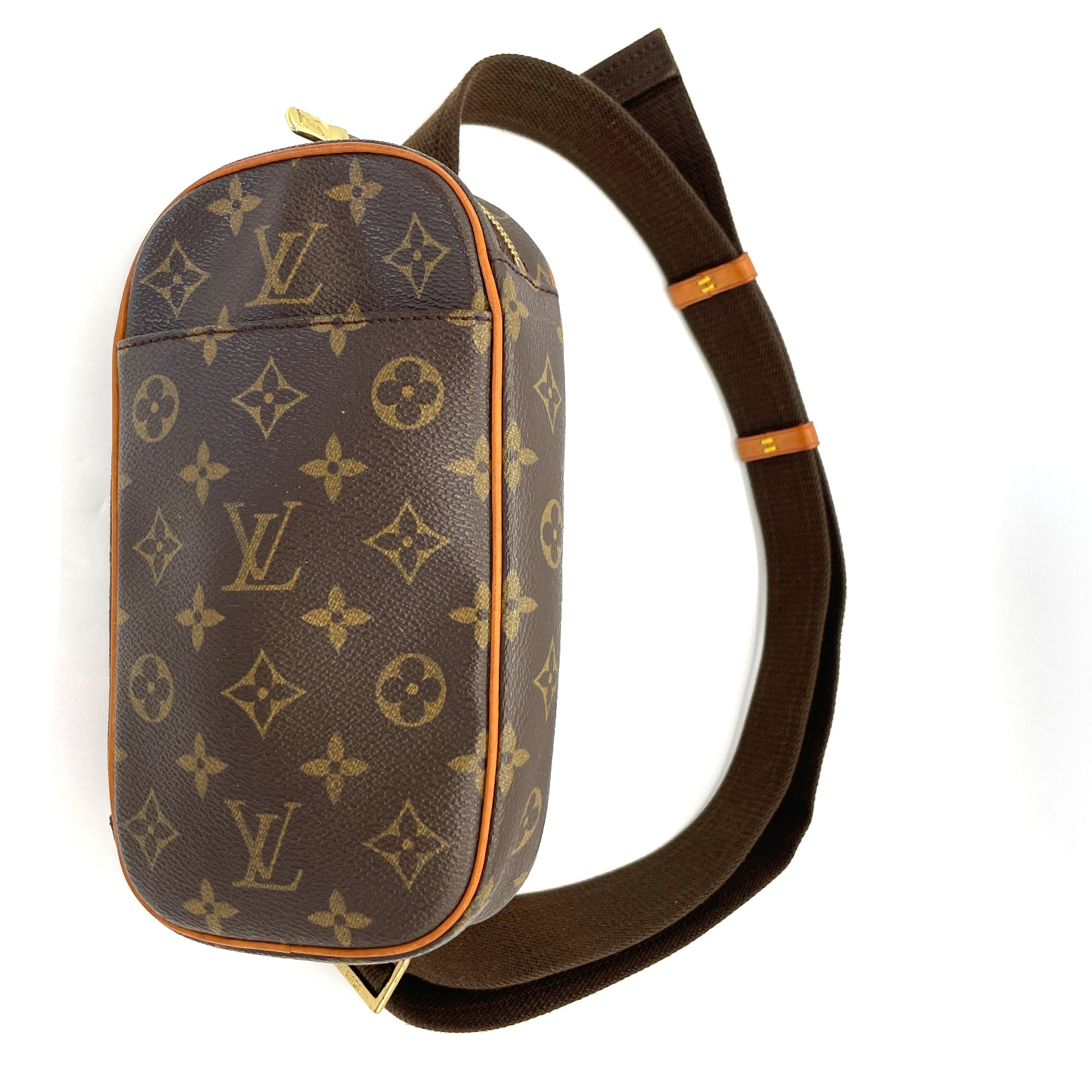 LOUIS VUITTON Monogram Pochette Gange Sling Body Bag M51870 Leather Authentic