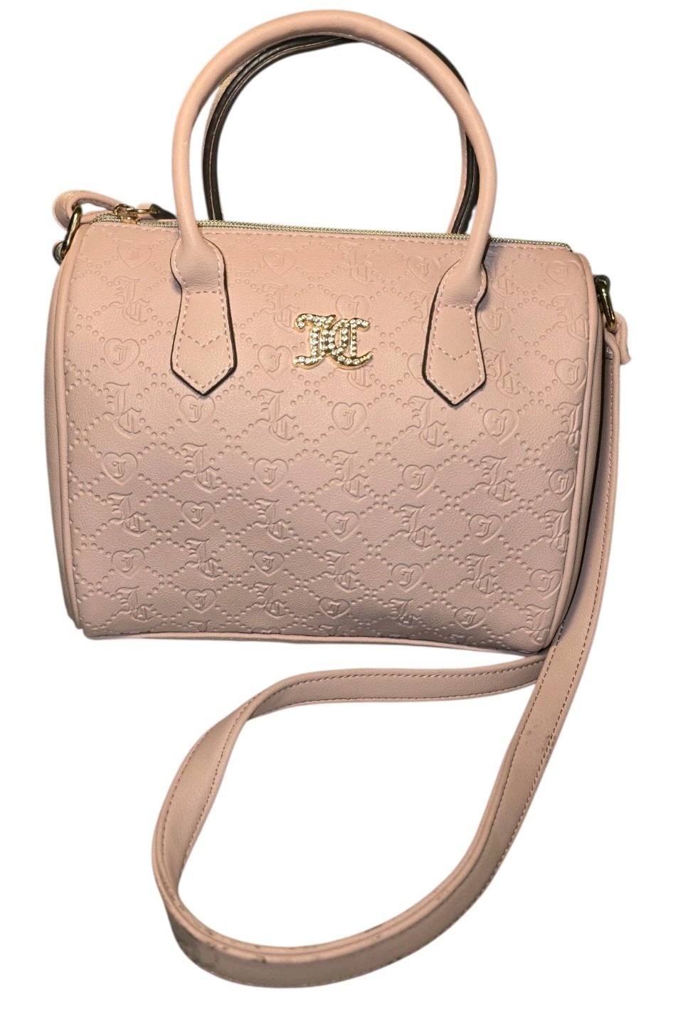 Juicy Couture Pink “Mommy” Satchel “Mommy & Me” Collection Logo & Heart Embossed