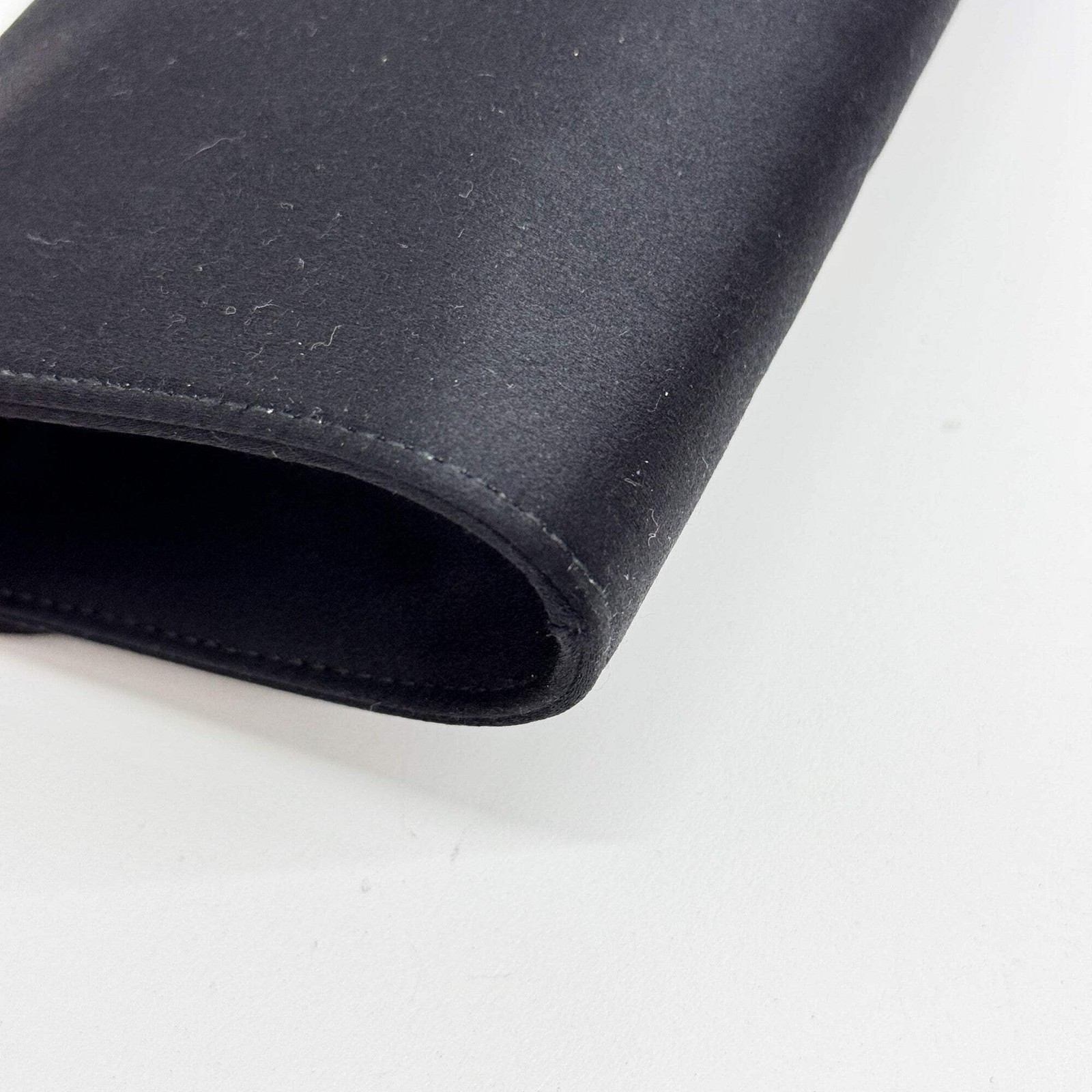 SAINT LAURENT Black Satin Clutch Bag