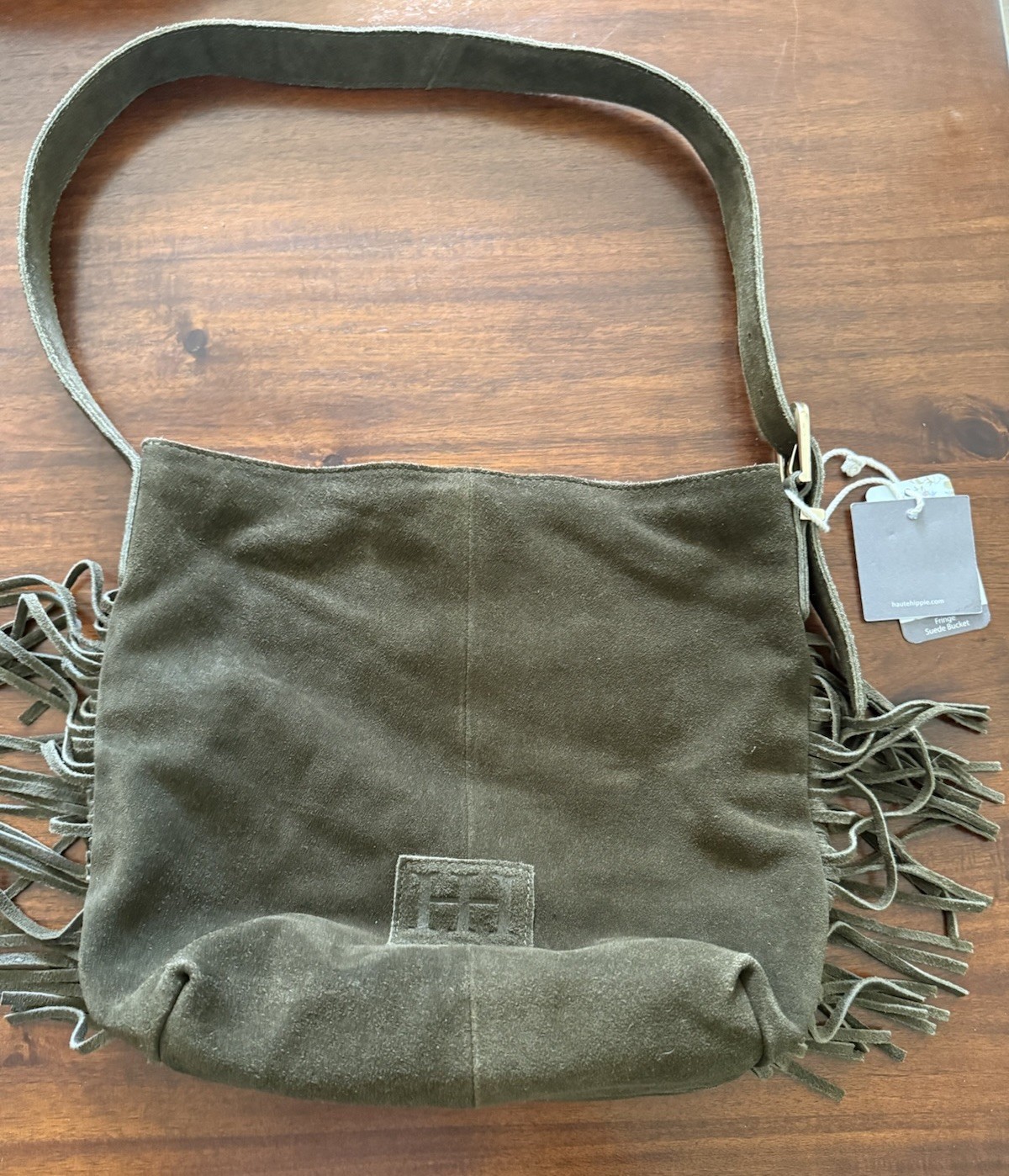 Haute Hippie Suede Hobo Bag Olive