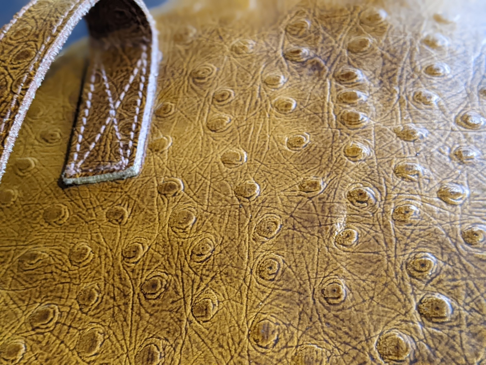 Ostrich Leather Handbag “Paquetage Paris” Round Design