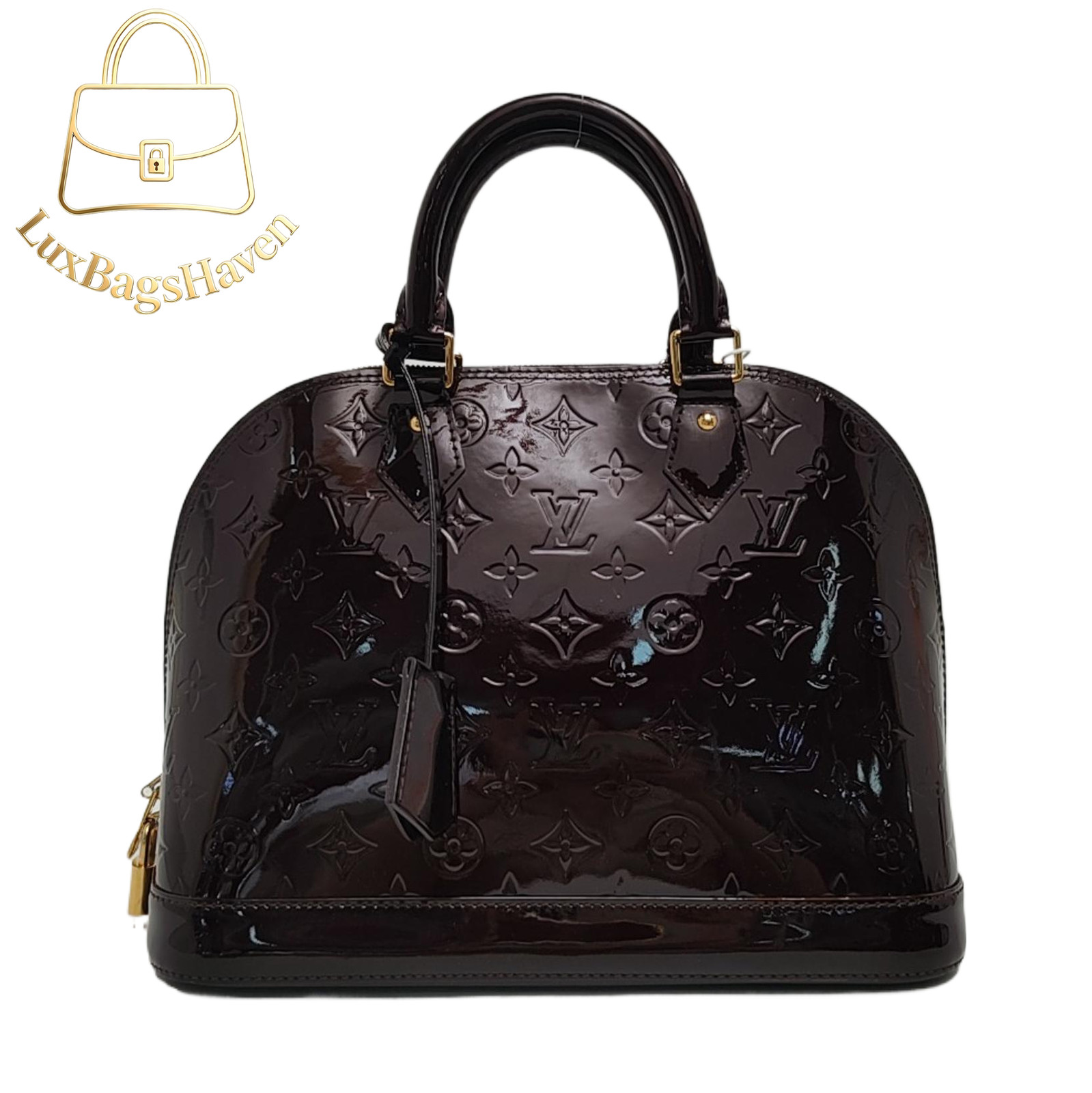LOUIS VUITTON LV Alma PM Handbag Monogram Vernis Amarante M91611
