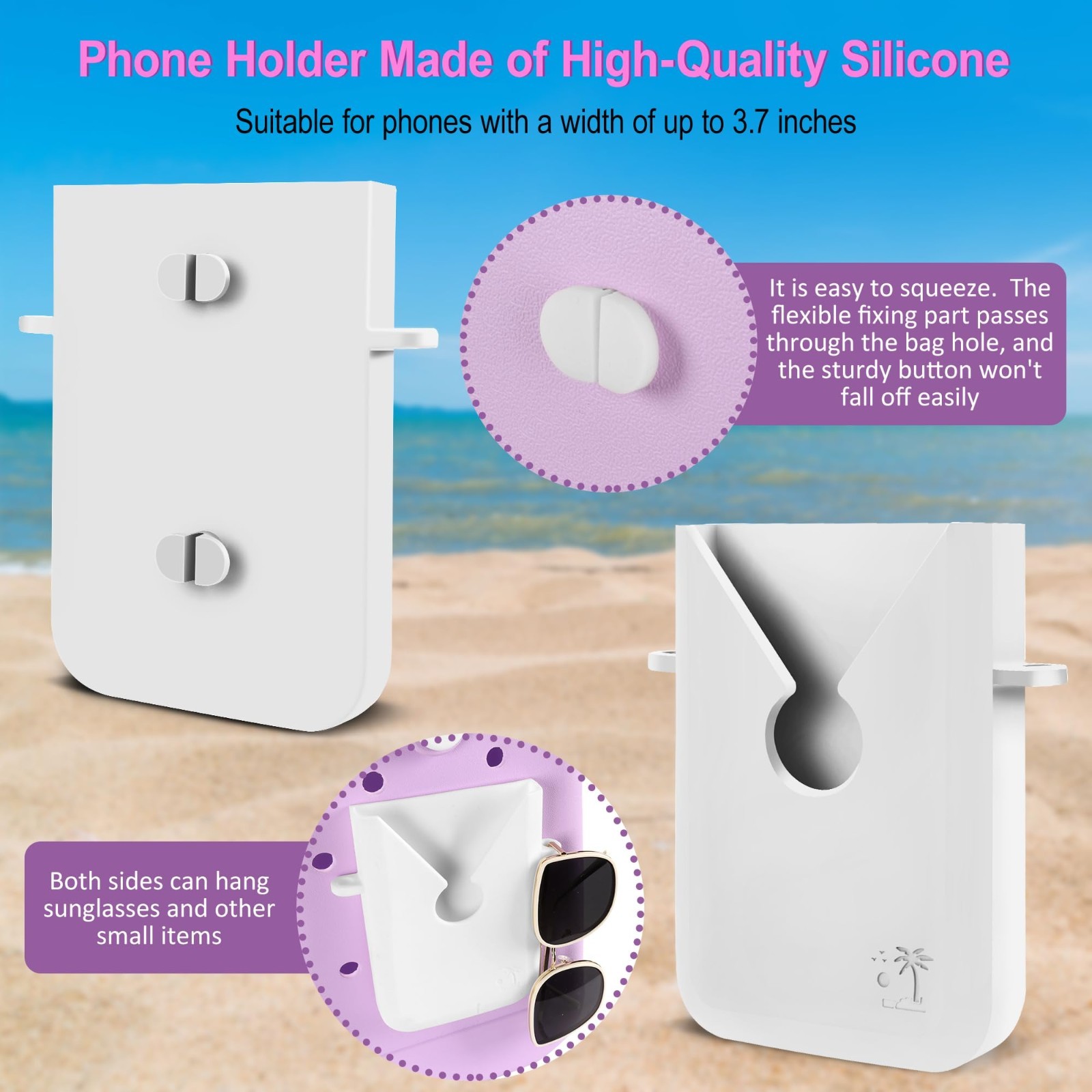 6PCS Silicone Organizer Set for Bogg Bag – Phone Holder, Storage Bag, Hooks & Ke