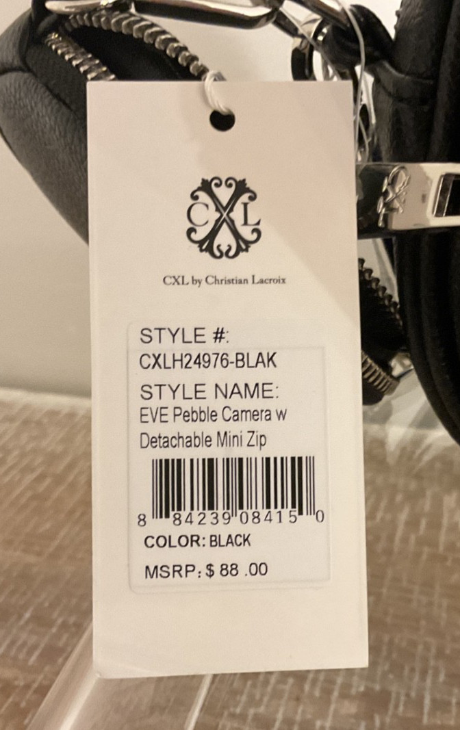 CXL by Christian Lacroix (Black) Eve Pebble Camera with Detachable Mini Zip NWT