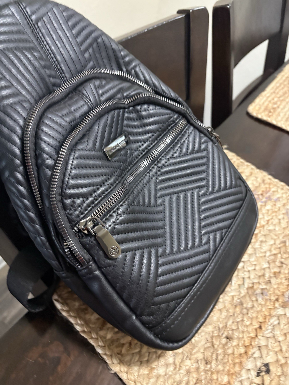 Black Faux Crossbody Purse