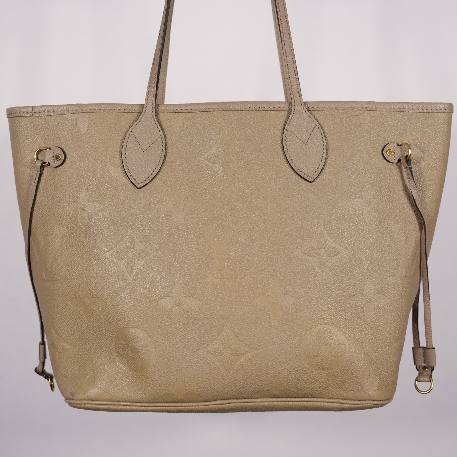 Louis Vuitton LV Empreinte Monogram Giant Neverfull MM Tourterelle Tote Bag