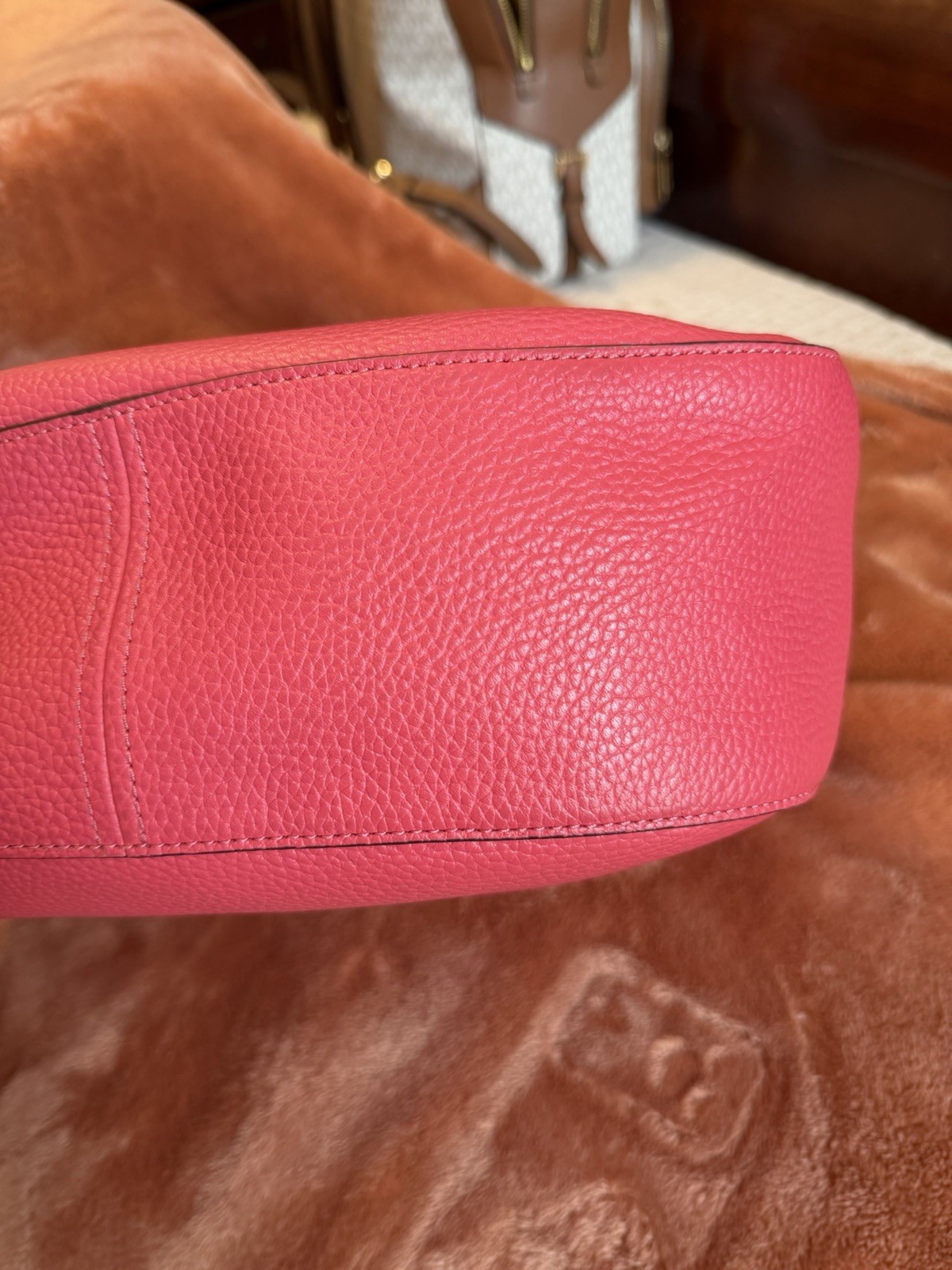 Kate Spade New York Pink Pebbled Leather Shoulder Crossbody Bag Purse
