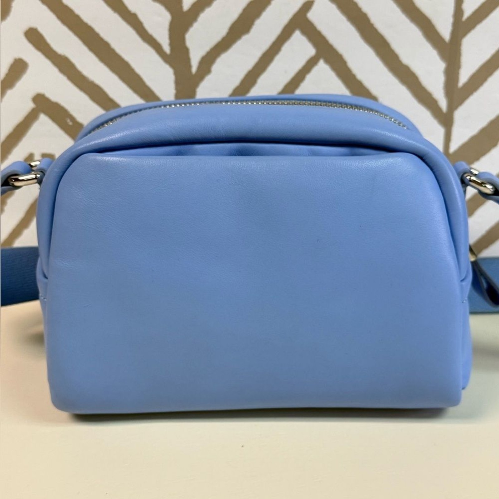 Kate Spade Small Puffed Smooth Leather Crossbody Bag Astral Blue