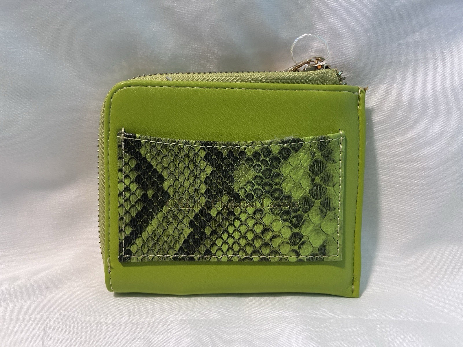 CXL by Christian Lacroix Viere Python Smooth Zip Around Wallet Lime Green