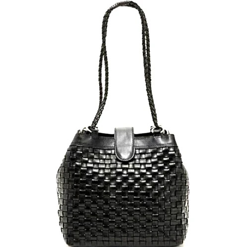 Patricia Nash Discovery Woven Iverna Bucket Bag in Black – NWT