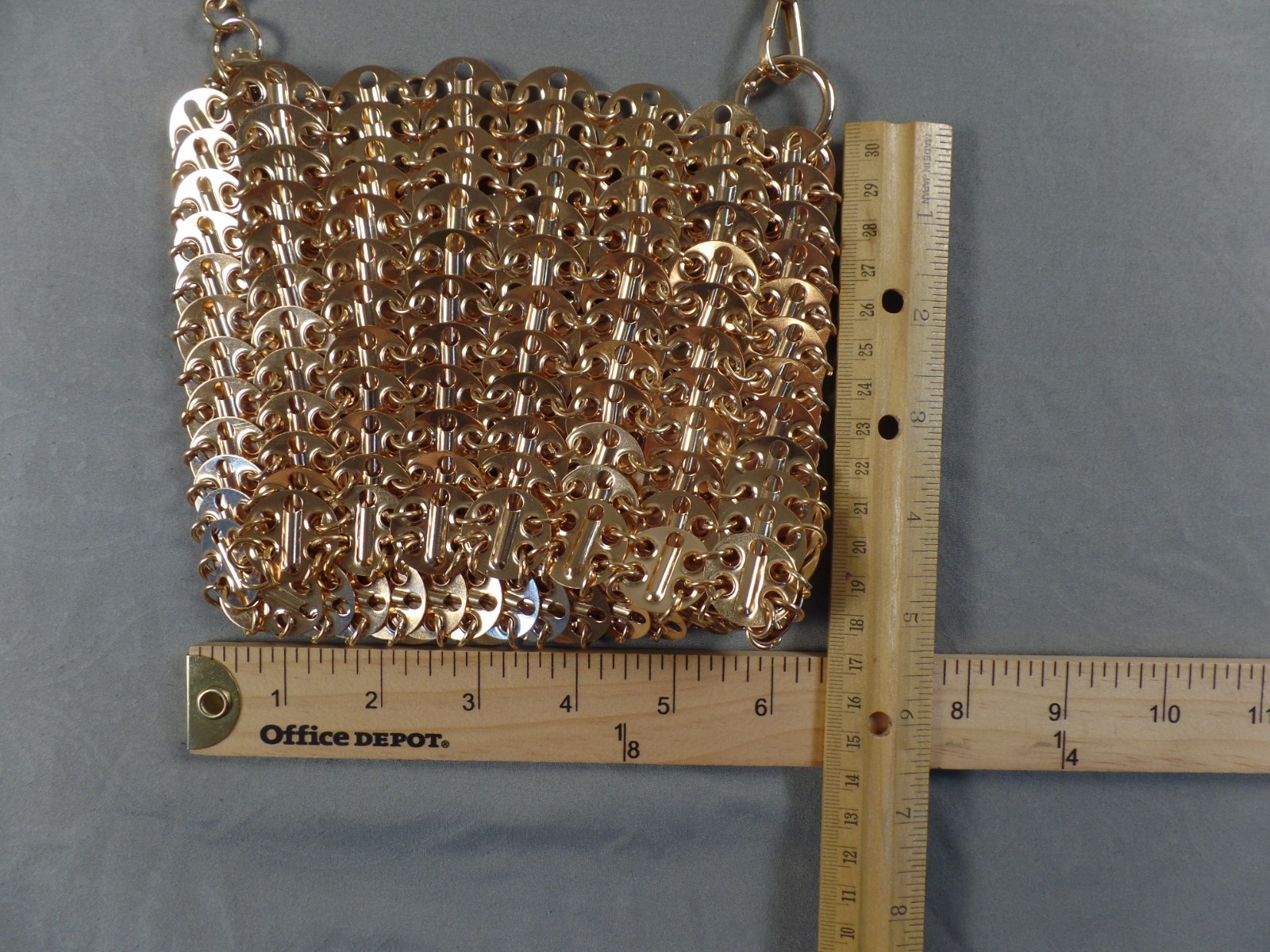 Gold Paco Rabanne INSPIRED Chain Mail Bag Purse Crossbody **NOT A RABANNE* Metal