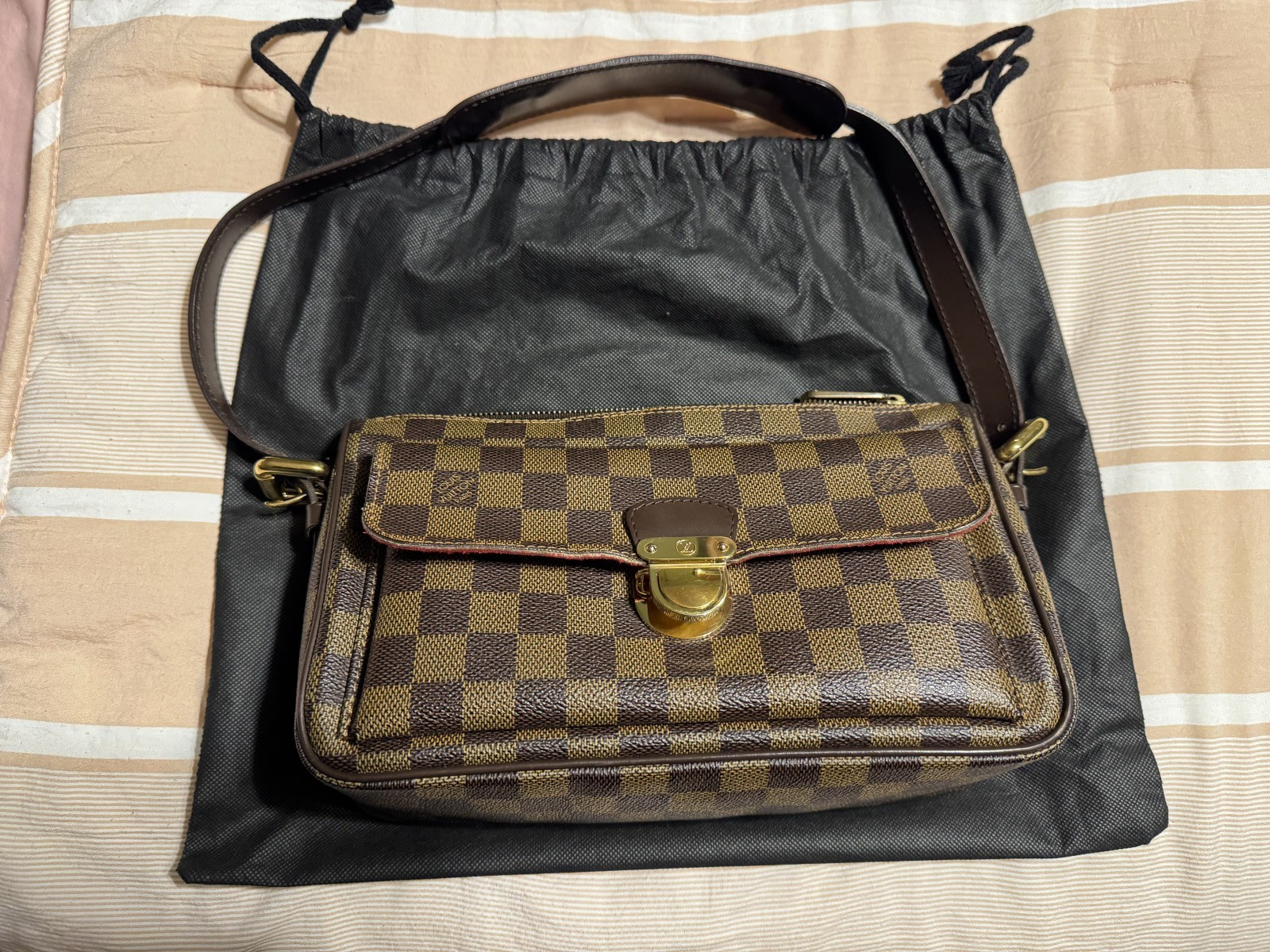 Louis Vuitton Damier Ravello GM Shoulder Bag Brown N60006 Authentic