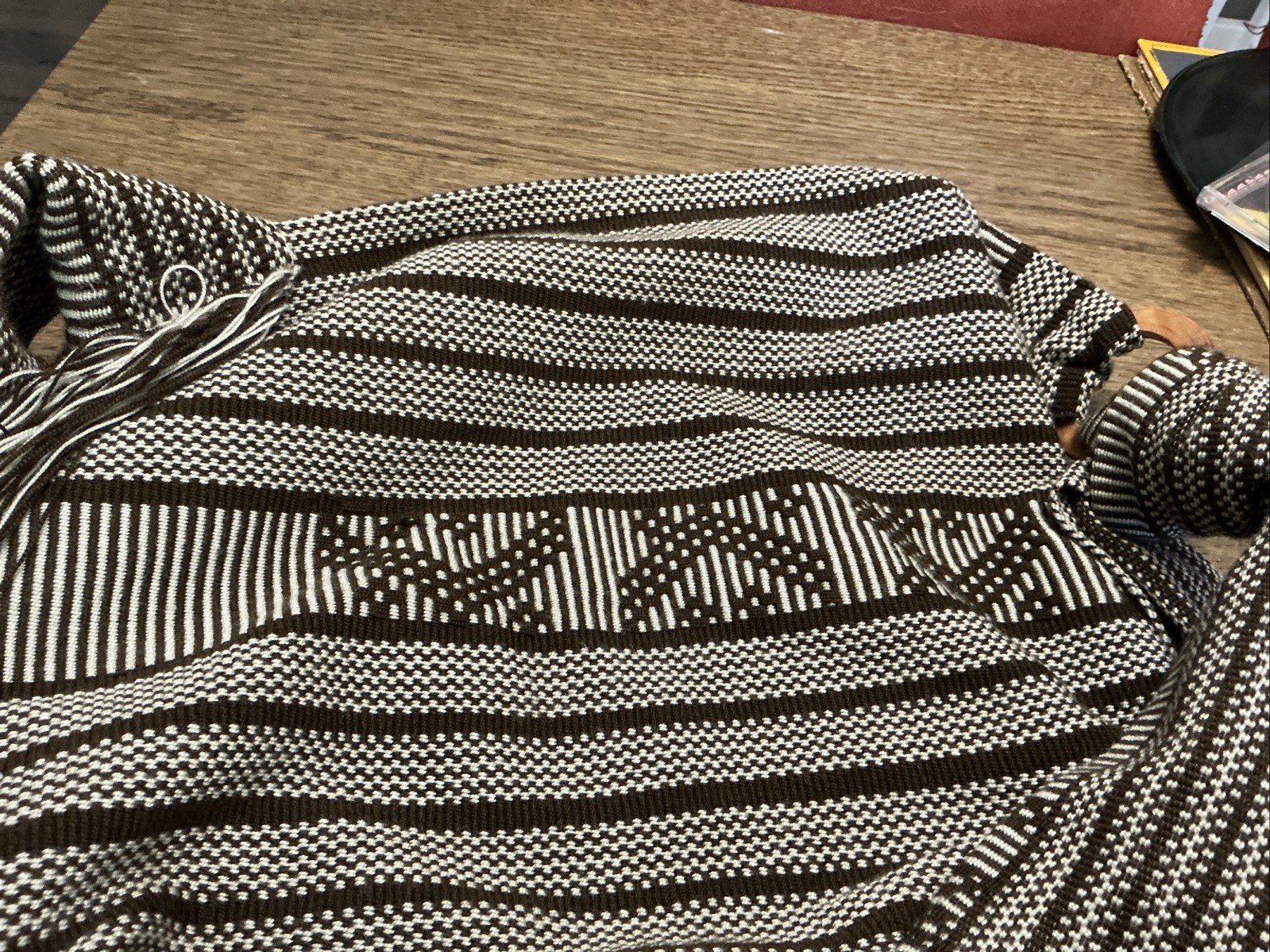 Handmade Purse Colombian Brown/White Crossbody Purse Bag with Fringe-Cordo Bags