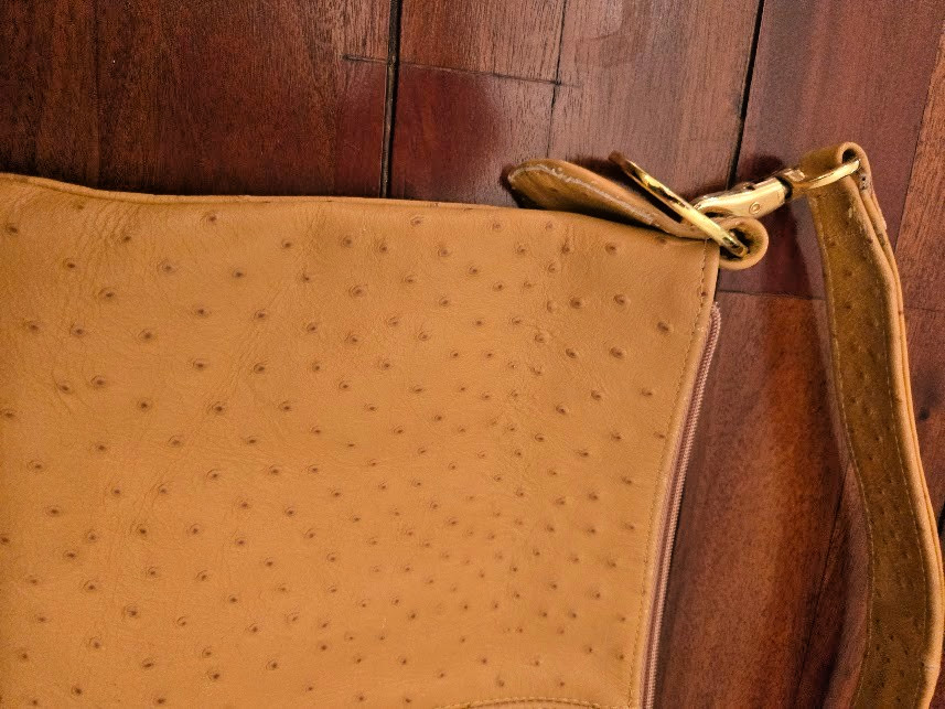 Andre Oliver Handbag Ostrich- Gold Hardware – Lightly Used