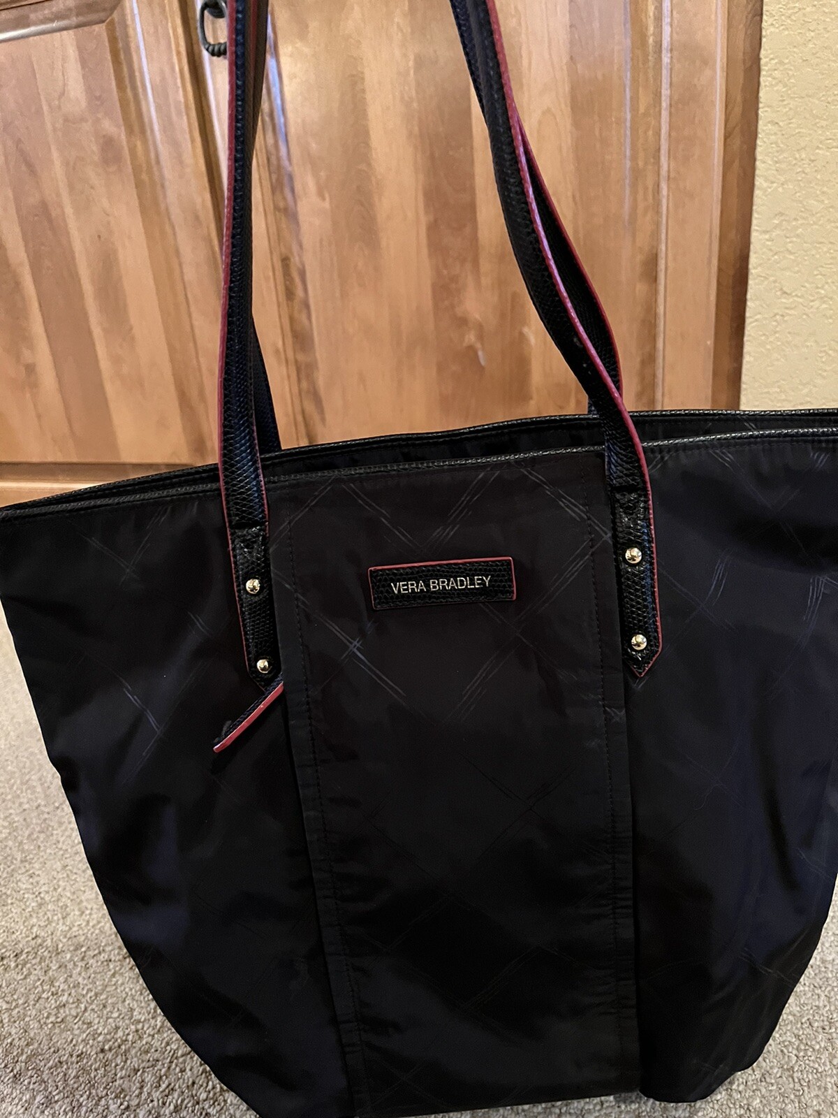 Vera Bradley Tote Black with Red Trim