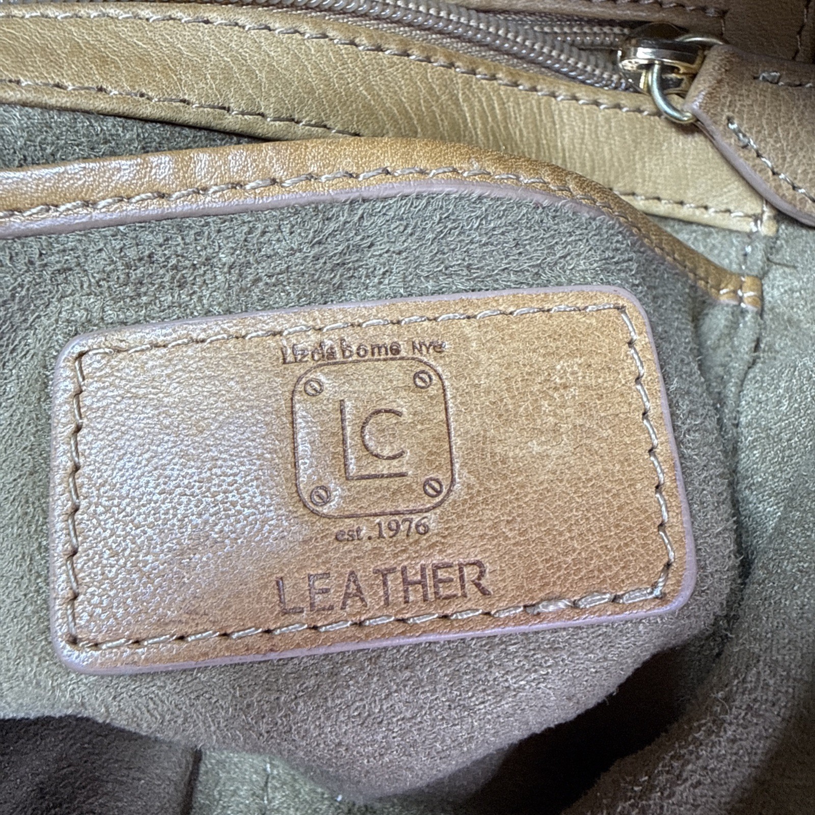 Liz Claiborne Vintage Brown Cowhide Leather Hobo Crossbody Bag Slouchy Purse