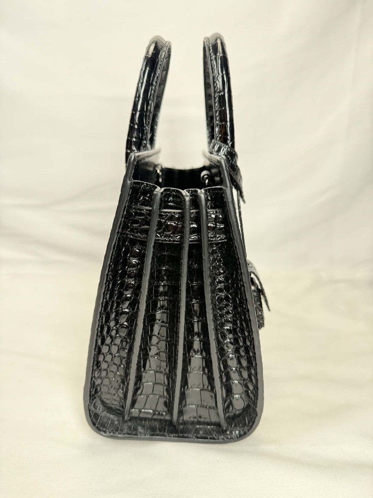 Saint Laurent Sac De Jour Baby Bag In Black Crocodile-Embossed Leather TS 342020