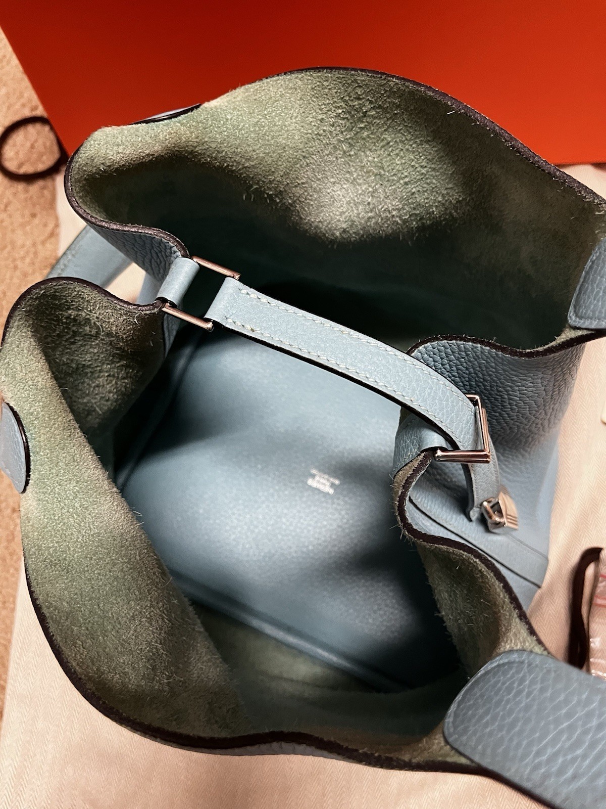 Hermès Picotin Lock 22 Picotin Lock Medium Bucket Bag Bleu 3P Atoll Calfskin
