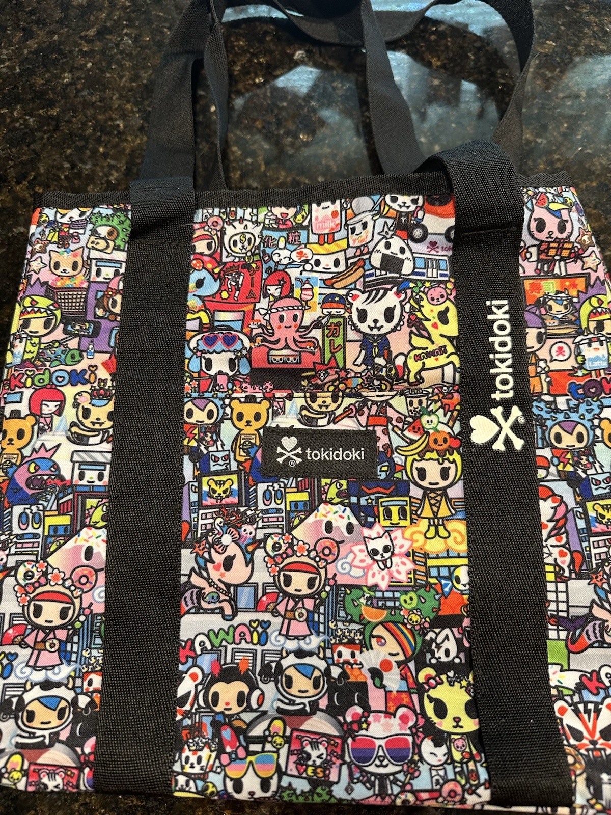 Tokidoki 11″ Open Top Tote Bag – Kawaii Print – Padded – Mesh Pockets
