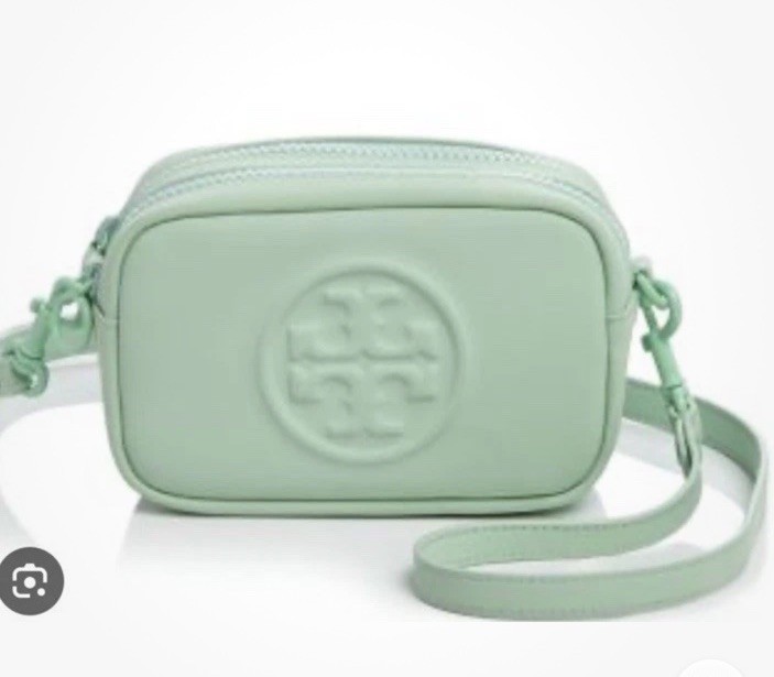 Tory Burch Perry camera Bombe Mini Matte Crossbody Bag MINT/green Double Zipper