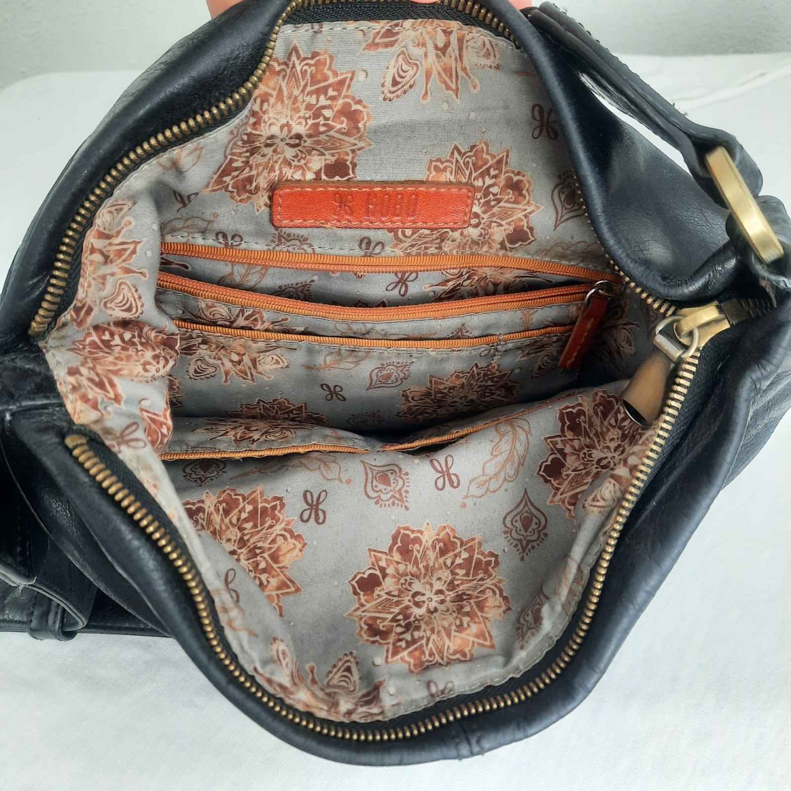 HOBO INTERNATIONAL Forest Black Soft Leather Shoulder Bag Purse, Bag 11 INCH
