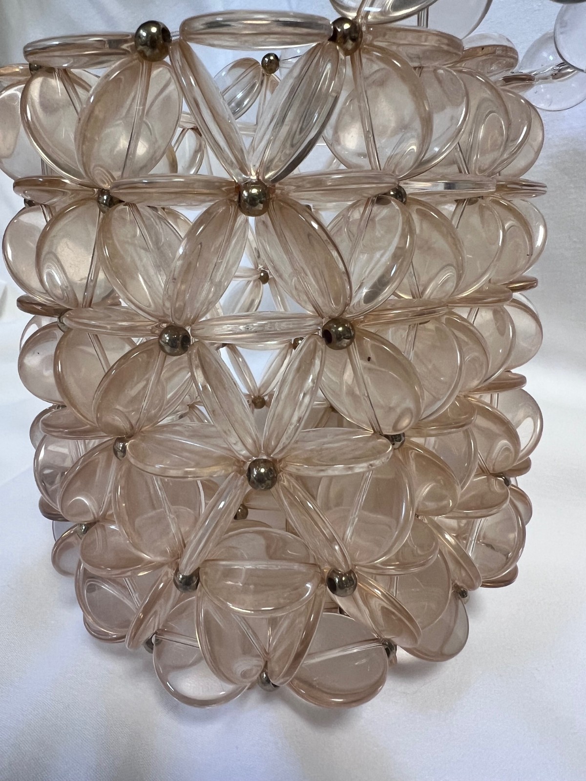 Vanina Icaria Clear Acrylic Beaded Handbag Bucket