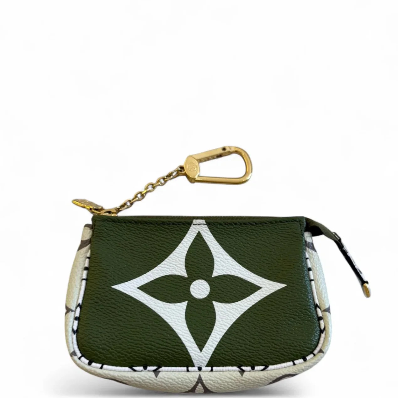 Louis Vuitton Key Pouch Green White Monogram (jj072126a5r)