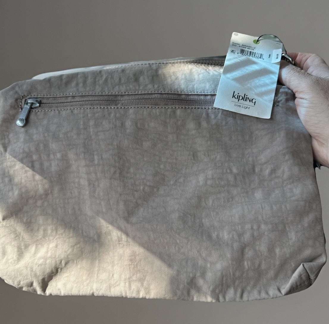 New With Tag KIPLING ANNABELLE Shoulder Crossbody Bag KI0565 -Stone Beige Monkey