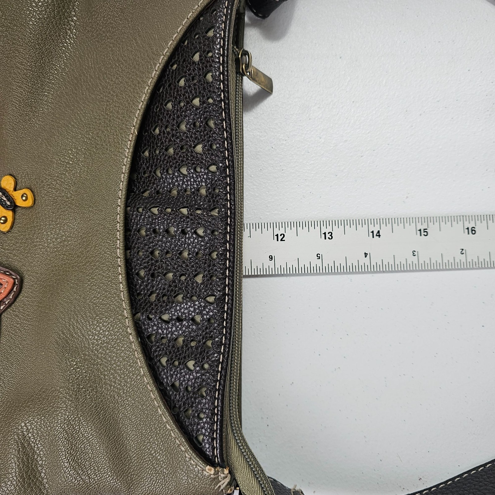 Chala Crossbody Bag Olive Green Fox Butterfly Pleather Messenger Purse Woodland