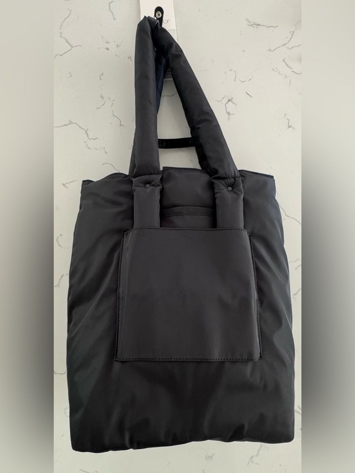 NWT Joan David Capri 18in Black Nylon Laptop Work Tote Bag MSRP $190 Travel Bag