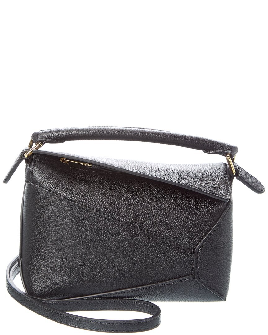 Loewe Puzzle Edge Mini Leather Shoulder Bag Women’s Black