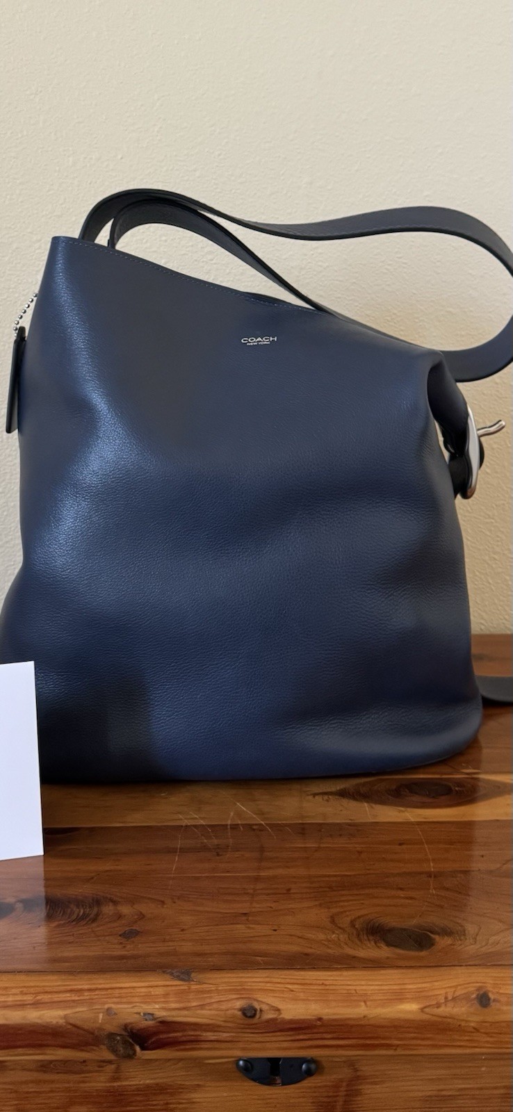 Coach Navy Bleeker 36 Bag w/ Adjustable Strap, Zip Pouch & Dust Bag