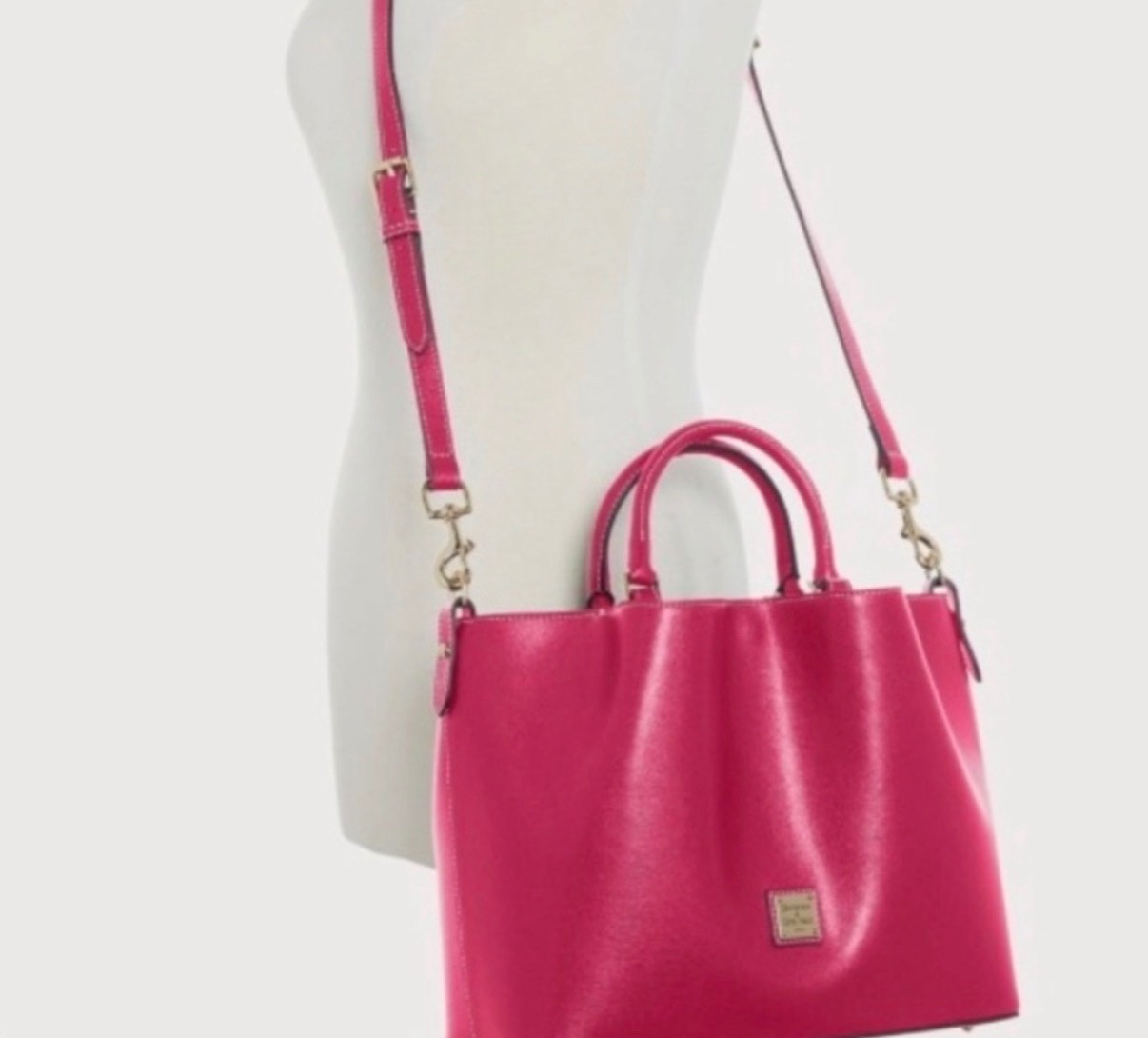 Dooney & Bourke Saffiano Large Barlow Bag Purse in Hot Pink Fuschia RARE NWT!