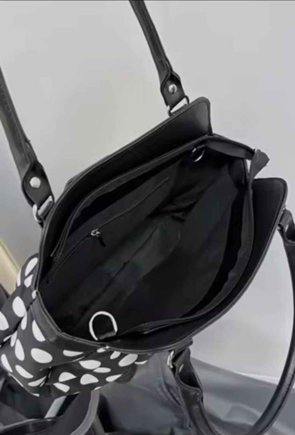 Vintage Polka Dot Buckle Satchel Handbag