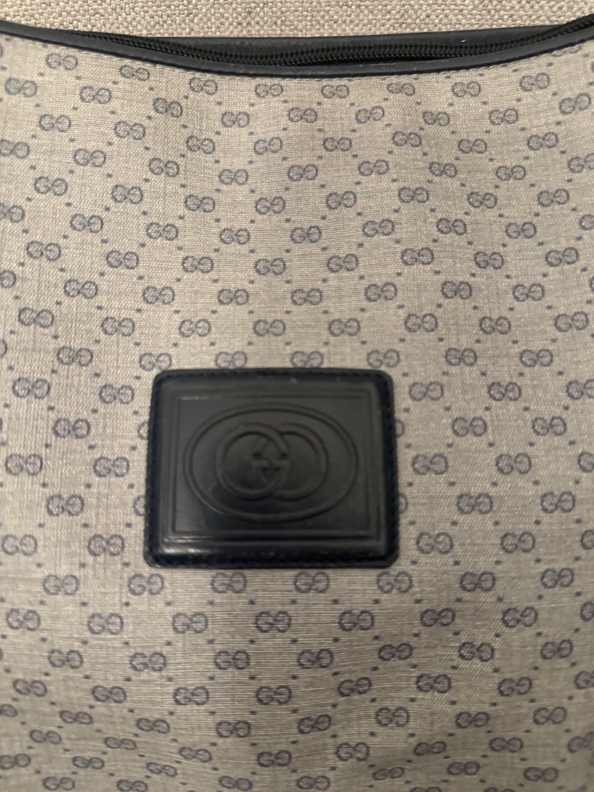 Vintage Authentic Gucci navy blue micro GG supreme coated canvas shoulder!!!
