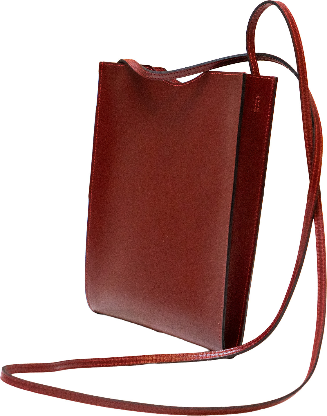 HERMES Onimaitou Pochette Shoulder Bag Box Calf Leather Bordeaux Vintage
