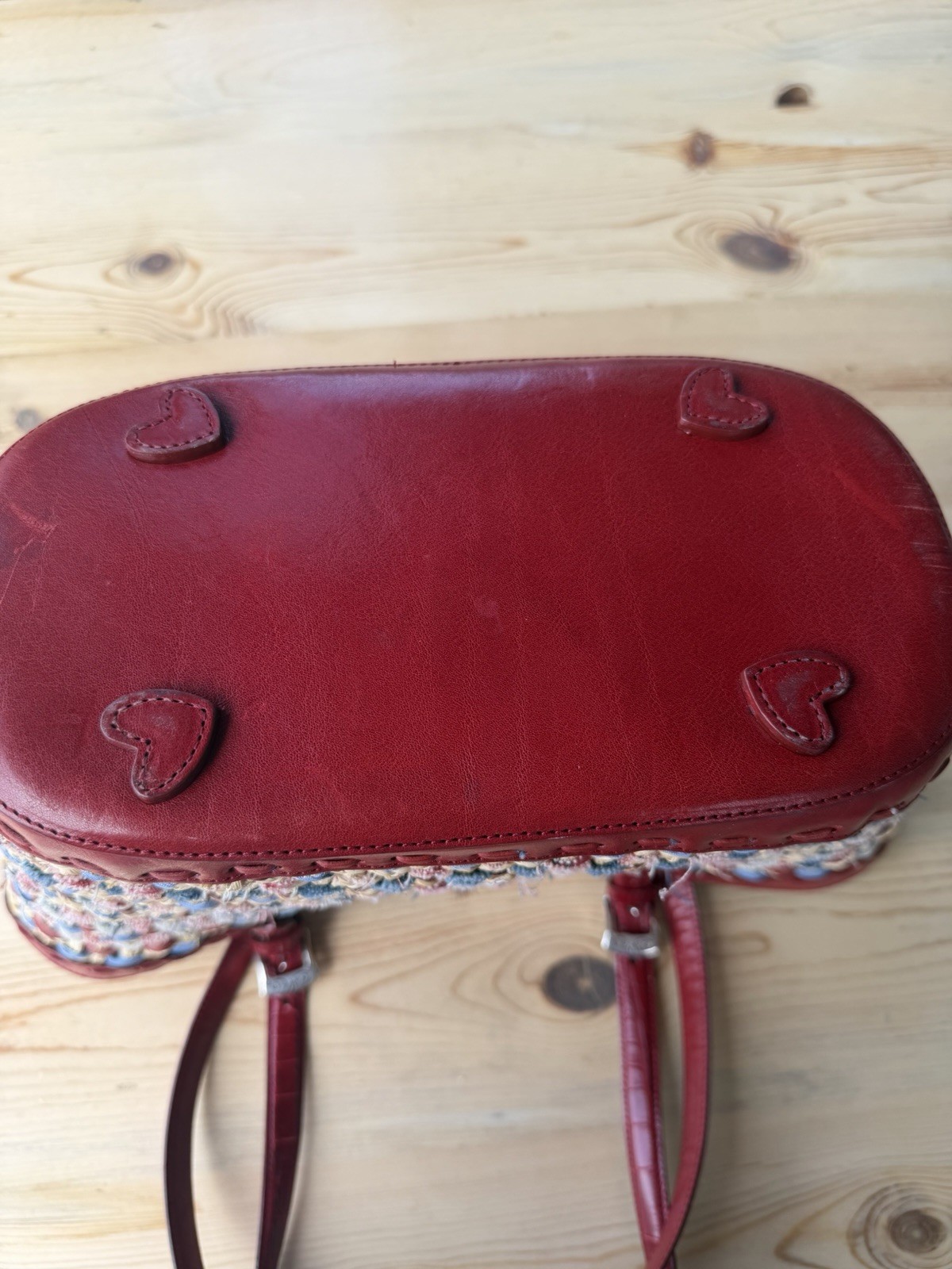 Brighton Woven Tote Snap Closure Lined Inner Pockets Double Handles