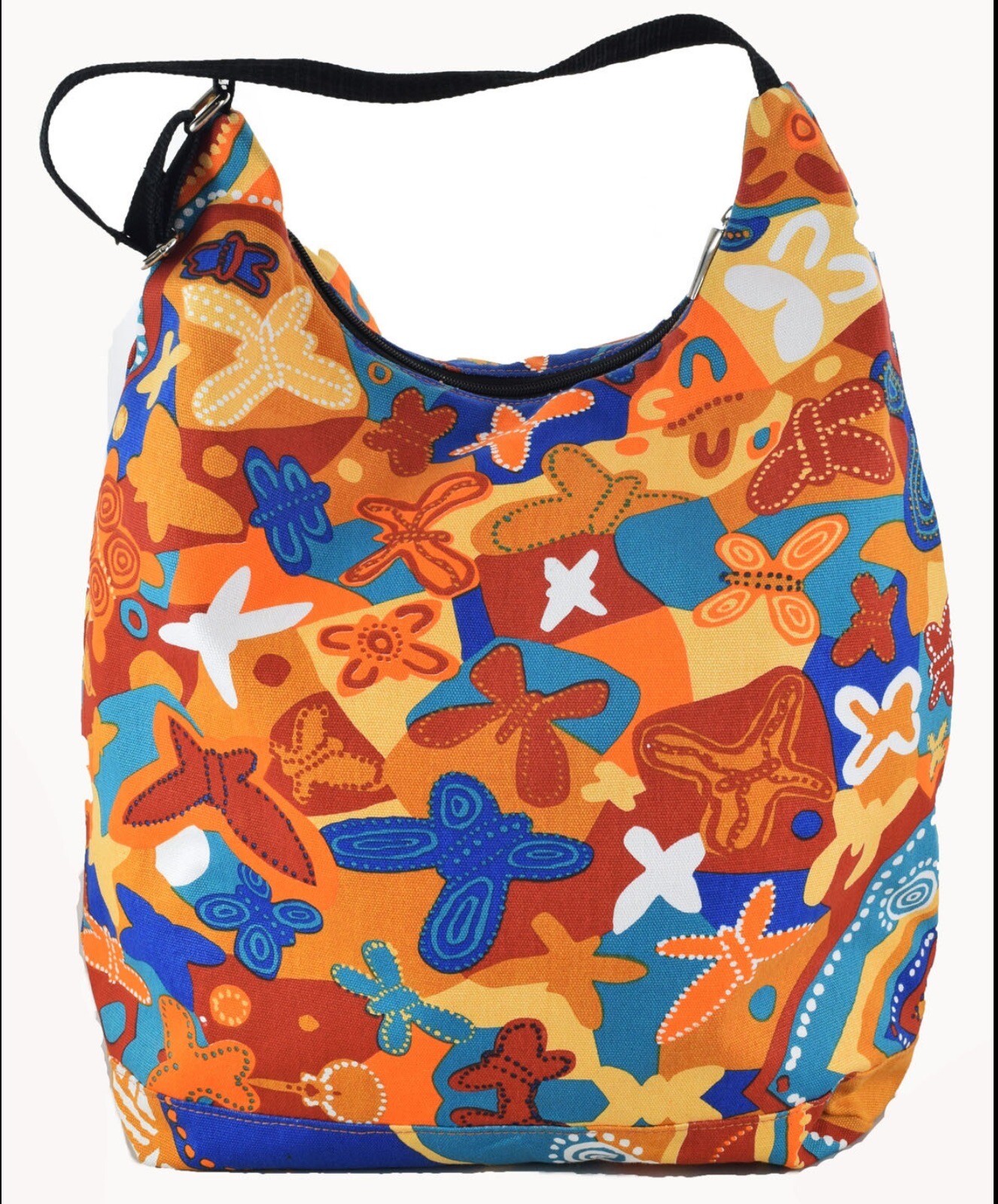 Jijaka Kangaroo Aboriginal Dot Art Shoulder Bag Sound of Joy Multi Color Orange