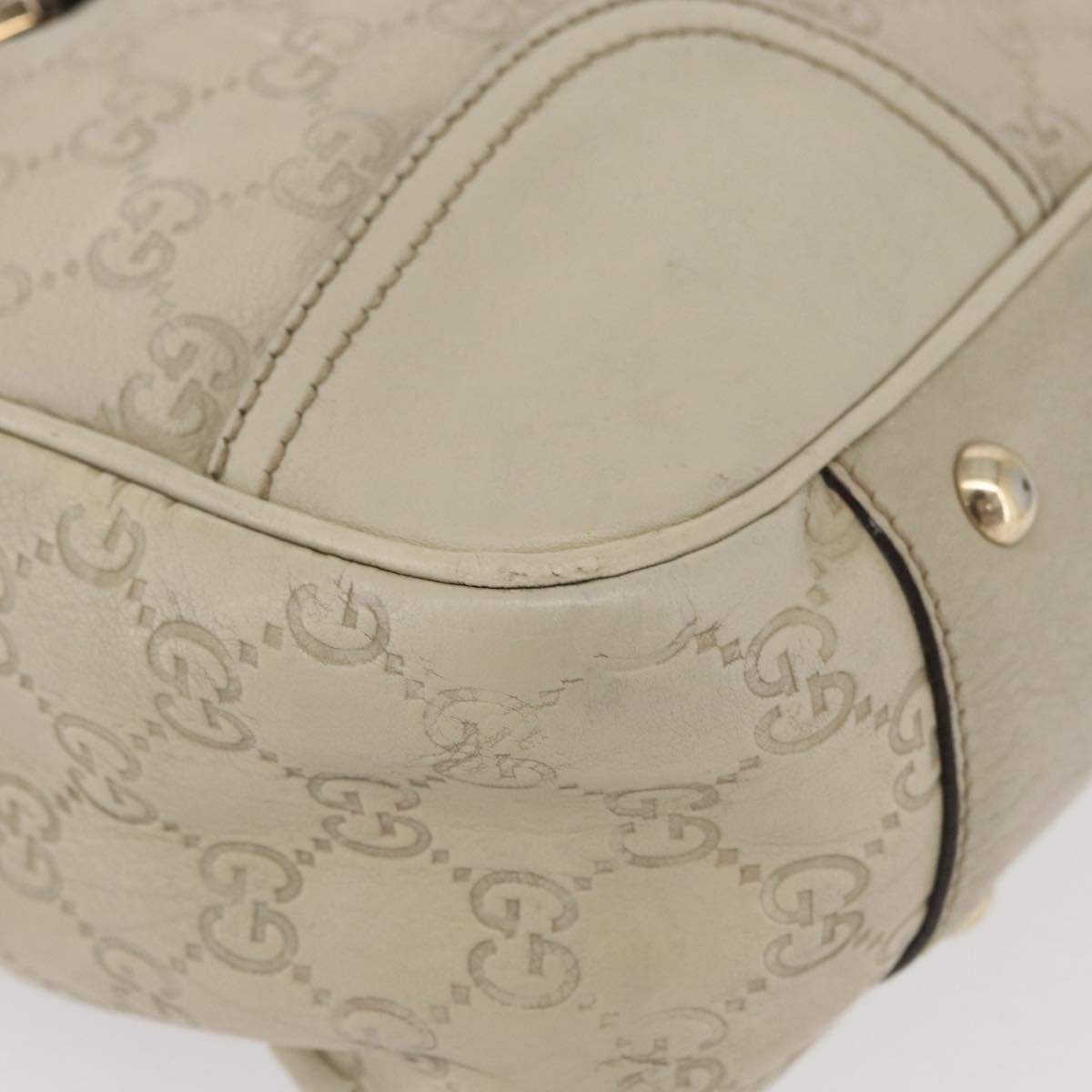 GUCCI GG Canvas Guccissima Princess Bag Leather Ivory Gold 163805 Auth 176193